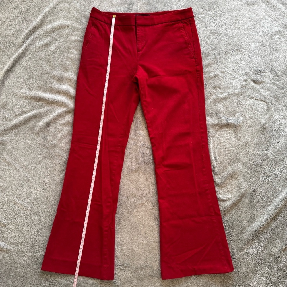 Banana Republic Red Flare Trousers Pants - Cotton Mix - Size 8 - Picture 5 of 13